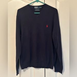 Navy blue long-sleeved Polo sweater in XL